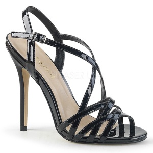 Black 13 cm Pleaser AMUSE-13 high heeled sandals