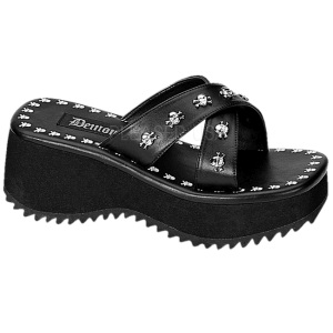 Black 6,5 cm FLIP-05 Goth Platform Sandals Womens