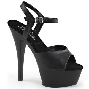 Black Leatherette 15 cm Pleaser KISS-209 High Heels Platform