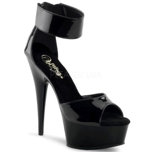 Black Shiny 15 cm Pleaser DELIGHT-670-3 High Heels Platform