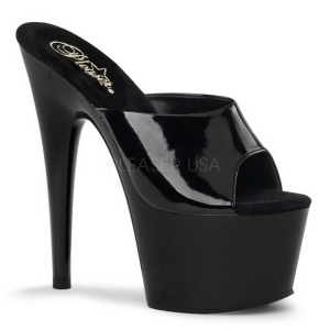 Black Shiny 18 cm ADORE-701 Platform High Mules