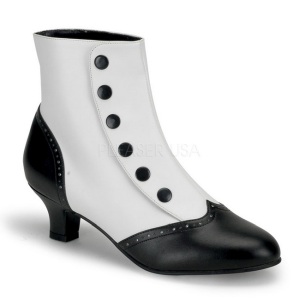 Black White 5 cm FLORA-1023 Ankle Calf Boots Women