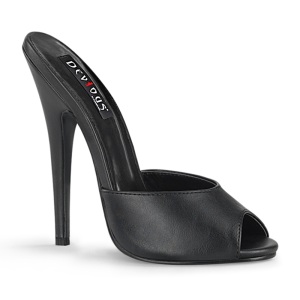 Black mules 15 cm DOMINA-101 fetish high heeled mules