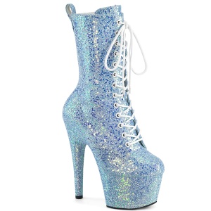 Blue glitter 18 cm ADORE-1040IG high heels ankle boots platform