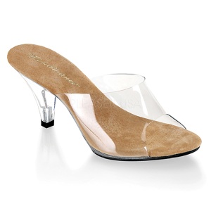 Brown Transparent 8 cm BELLE-301 High Women Mules Shoes for Men