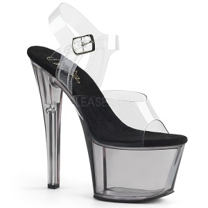 Gray 18 cm SKY-308T Acrylic platform high heels shoes