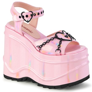 Hologram 15 cm DemoniaCult WAVE-09 lolita platform wedge sandals