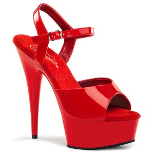 Red 15 cm DELIGHT-609 platform pleaser high heels shoes