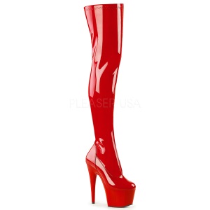 Red Shiny 18 cm ADORE-3000 High Heeled Overknee Boots