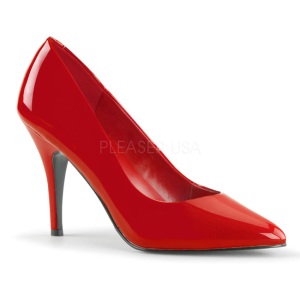 Red Varnished 10 cm VANITY-420 pointed toe pumps high heels