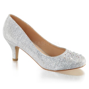 Silver Rhinestone 6,5 cm DORIS-06 High Heeled Evening Pumps Shoes