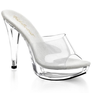 Transparent 14 cm COCKTAIL-501 Platform Mules Shoes