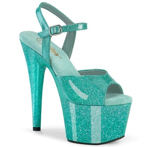 Turquoise 18 cm ADORE-709GP glitter platform sandals shoes