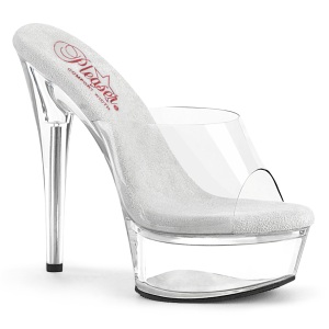 Vinyl 15 cm EXCITE-601 Transparent mules high heels