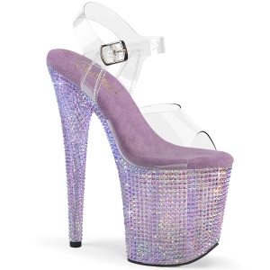 Violet 20 cm 808RRS Pole dance high heels shoes rhinestones platform