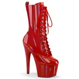 ADORE-1040WRHG - 18 cm platform high heel boots hologram red