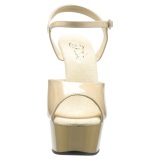 Beige 15 cm DELIGHT-609 platform pleaser high heels shoes