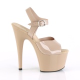 Beige 18 cm ADORE-708N Platform High Heels Shoes