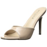 Beige Patent 10 cm CLASSIQUE-01 big size mules shoes