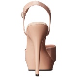 Beige Shiny 13 cm Fabulicious LIP-109 High Heels Platform