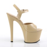 Beige Shiny 18 cm Pleaser SKY-309 High Heels Platform