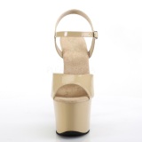 Beige Shiny 18 cm Pleaser SKY-309 High Heels Platform