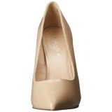 Beige Varnished 13 cm AMUSE-20 pointed toe stiletto pumps