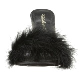 Black 10 cm CLASSIQUE-01F womens mules with marabou feathers