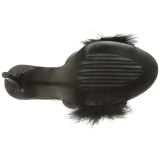 Black 10 cm CLASSIQUE-01F womens mules with marabou feathers