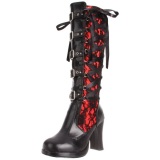 Black 10 cm CRYPTO-106 buckle womens boots with platform