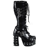 Black 11,5 cm CHARADE-206 lolita knee boots goth platform boots