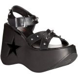 Black 13 cm DemoniaCult DYNAMITE-02 lolita sandals wedge sandals