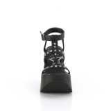 Black 13 cm DemoniaCult DYNAMITE-12 emo sandals wedge sandals