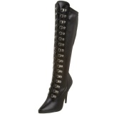 Black 13 cm SEDUCE-2024 High Heeled Lace Up Boots