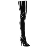 Black 13 cm SEDUCE-4000 Vinyl crotch high overknee boots