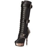 Black 14 cm MUERTO-2028 Chrome Platform Knee Boots