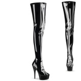 Black 15 cm DELIGHT-3000BONE Platform Thigh High Boots