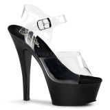 Black 15 cm Pleaser KISS-208 Platform High Heels Shoes