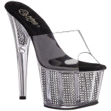 Black 18 cm ADORE-701SRS Rhinestones platform mules womens