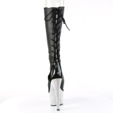 Black 18 cm BEJ-2018-7 Pleaser high heeled lace up boots