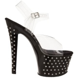 Black 18 cm Pleaser STARDUST-708 High Heels Platform