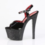 Black 18 cm SKY-309 glitter platform sandals shoes