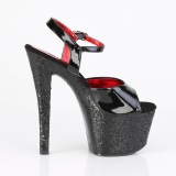 Black 18 cm SKY-309 glitter platform sandals shoes