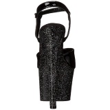 Black 18 cm SKY-309MG High Heels Glitter Platform