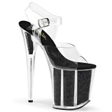 Black 20 cm FLAMINGO-808G High Heels Glitter Platform