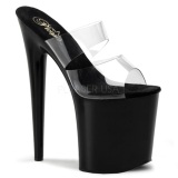 Black 20 cm Pleaser FLAMINGO-802 Platform High Heel Mules