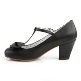 Black 6,5 cm retro vintage WIGGLE-50 Pinup Pumps Shoes with Cuben Heels