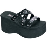 Black 9 cm FUNN-19 Goth Platform Sandals Womens