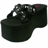 Black 9 cm FUNN-29 Goth Platform Sandals Womens