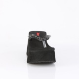 Black 9 cm FUNN-35 emo gothic platform womens mules